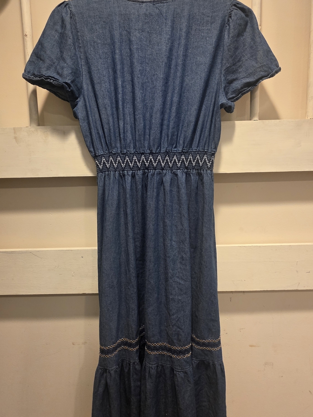 Anthropologie LAPIS Tiered Denim Maxi Dress - Picture 5 of 7